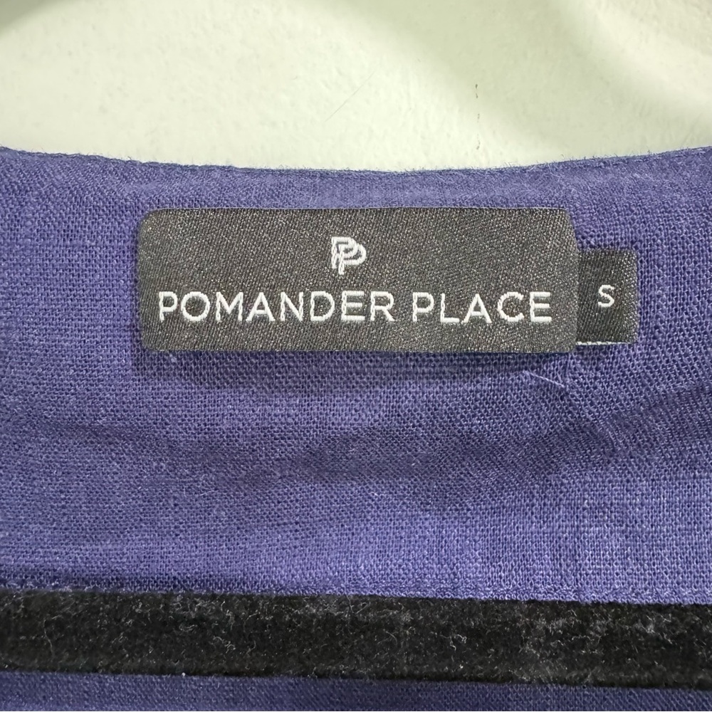 Tuckernuck Pomander Place Navy Darcy Dress Linen Cotton S - Picture 5 of 8